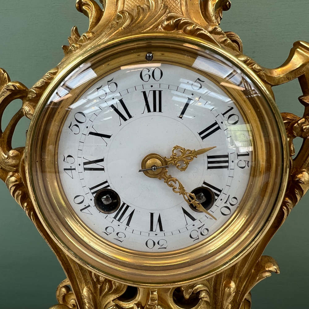 french ormolu clock garniture