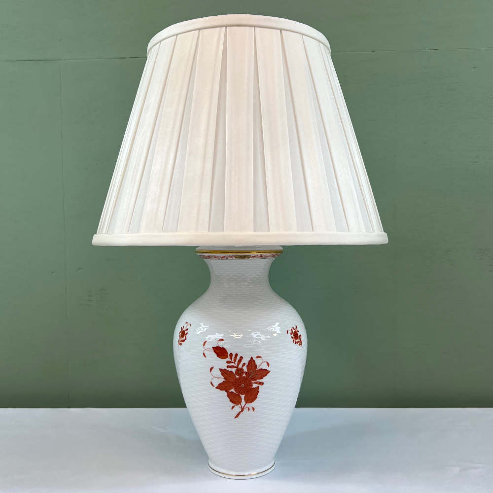 Herend Hand Painted Porcelain Near Pair of Lamps - Image 4