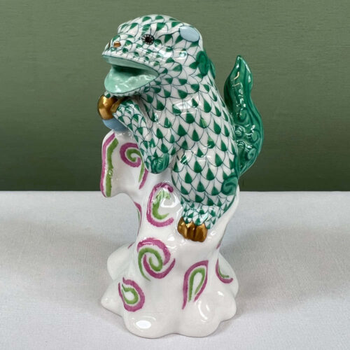herend green fishnet foo dog