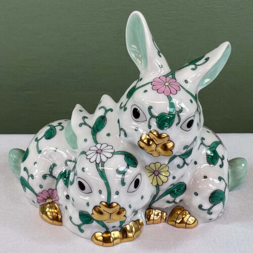 herend siang blanc rabbits