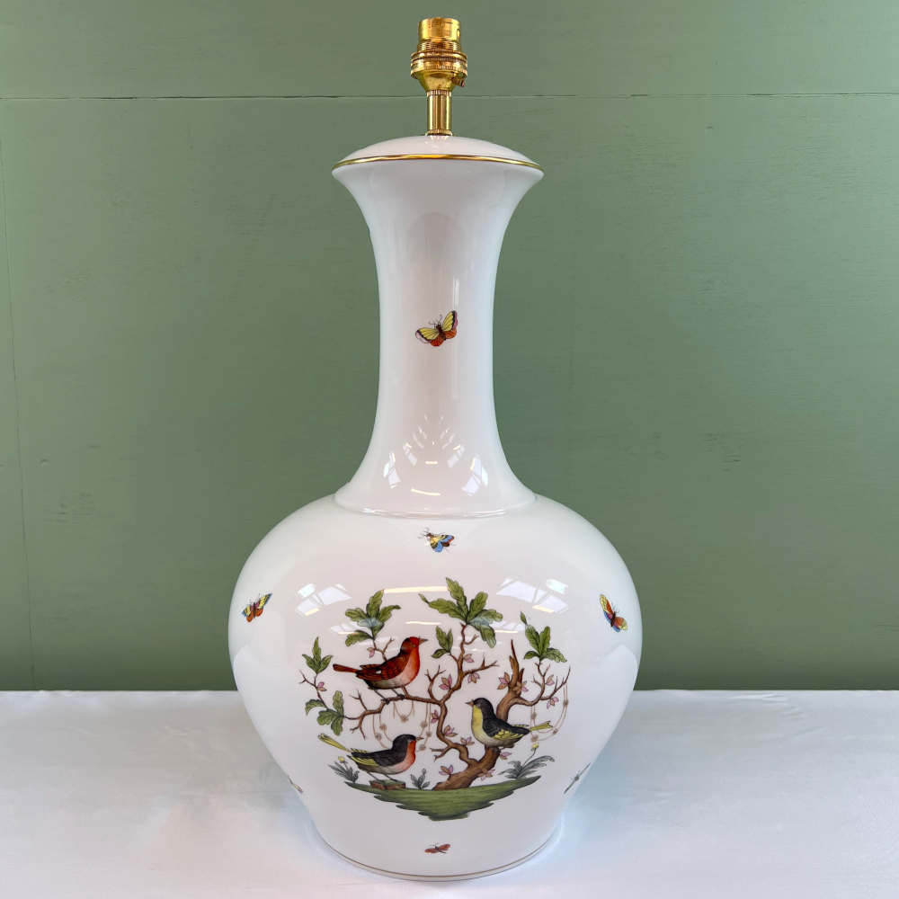 large herend rothschild bird lamp
