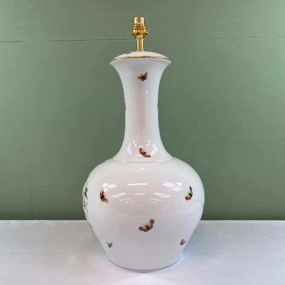 large herend rothschild bird lamp