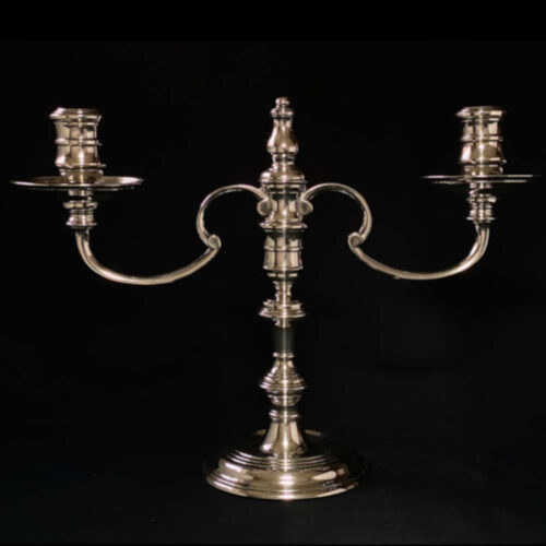 Hallmarked Silver Two Light Candelabra