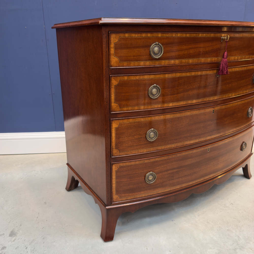 bow fronted chest of drawers