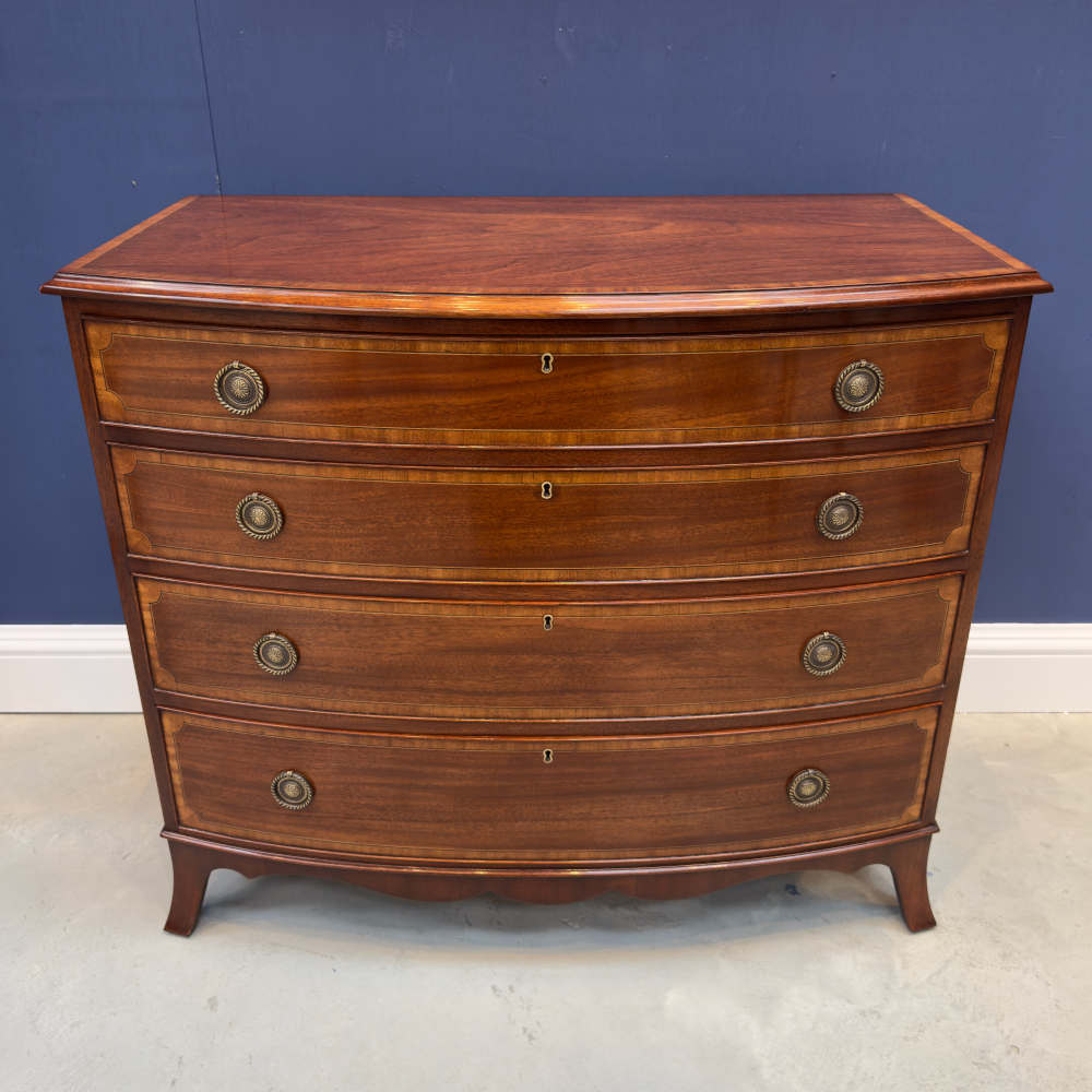 bow fronted chest of drawers