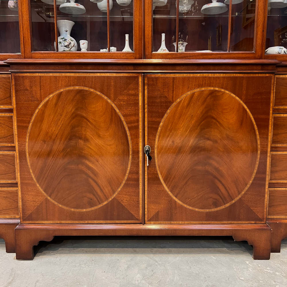 mahogany breakfront bookcase