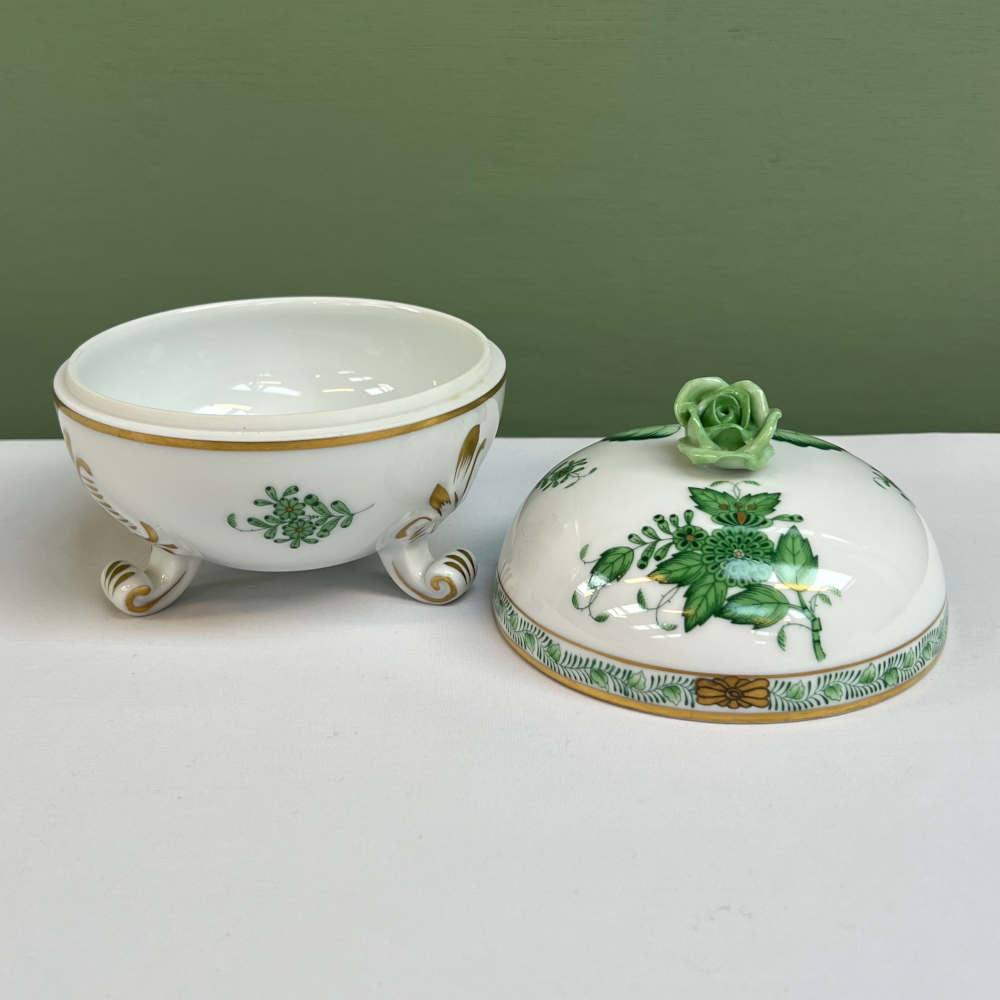 herend apponyi green pot