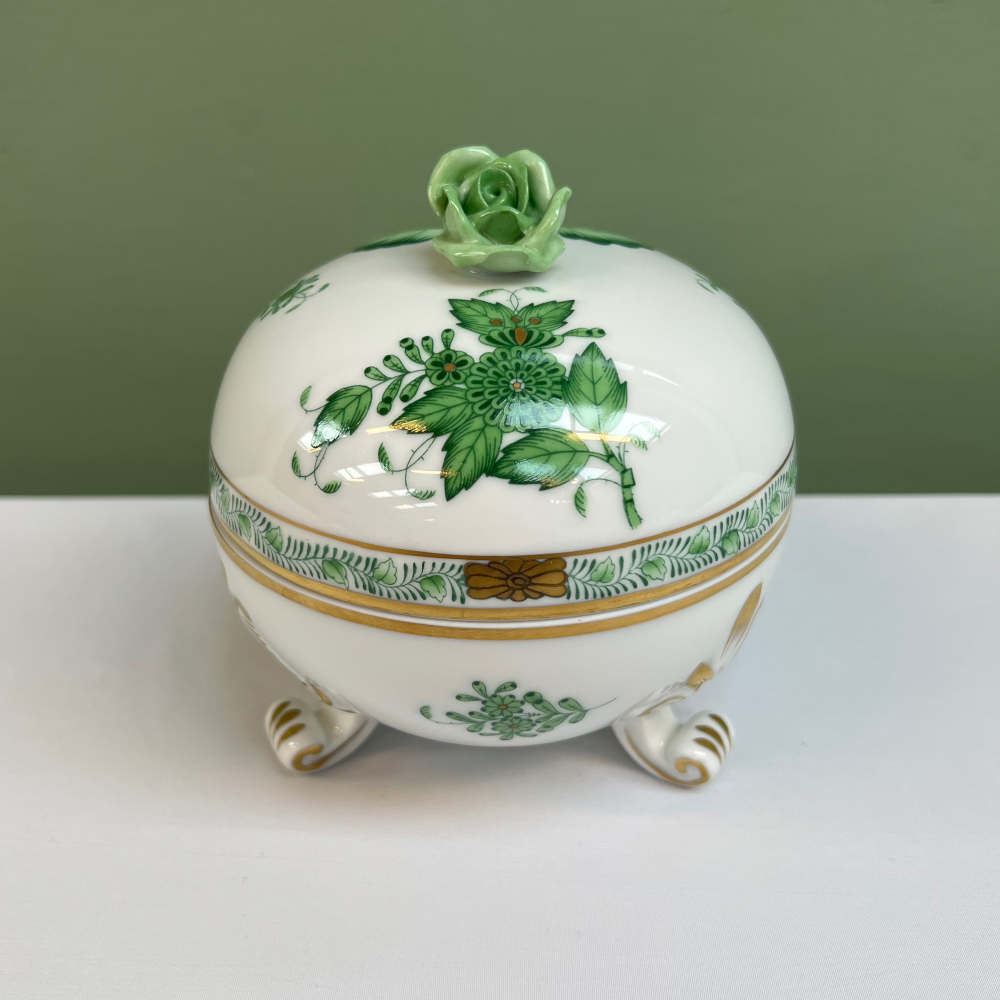 herend apponyi green pot