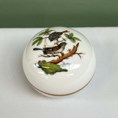 herend rothschild bird circular lidded box