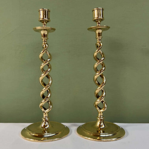 brass barley twist candlesticks