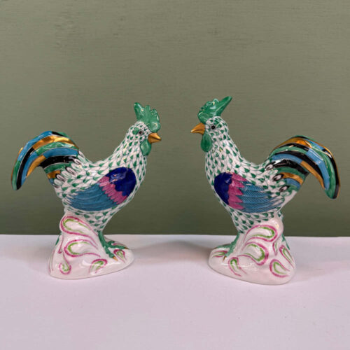 pair of green cockerels